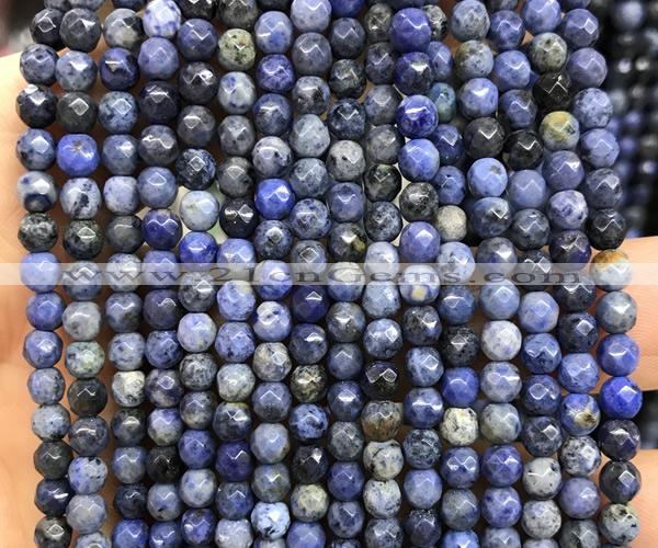 CDU400 15 inches 4mm faceted round dumortierite beads wholesale