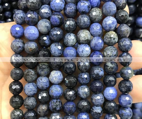 CDU402 15 inches 8mm faceted round dumortierite beads wholesale