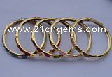 CEB01 5pcs 5.5mm width gold plated alloy with enamel bangles wholesale