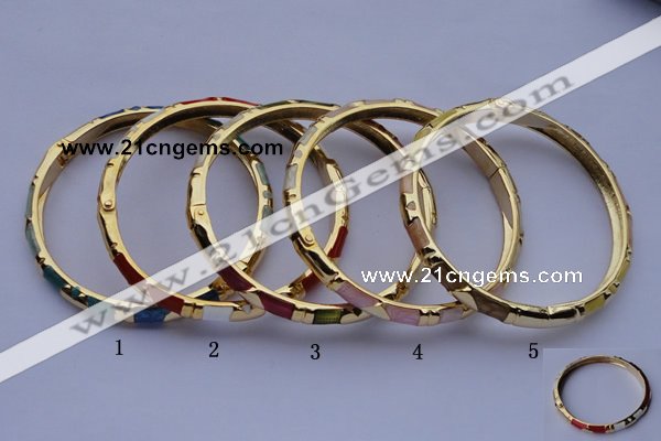 CEB01 5pcs 5.5mm width gold plated alloy with enamel bangles wholesale