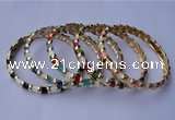 CEB02 5pcs 7mm width gold plated alloy with enamel bangles wholesale