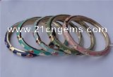 CEB03 5pcs 7mm width gold plated alloy with enamel bangles wholesale