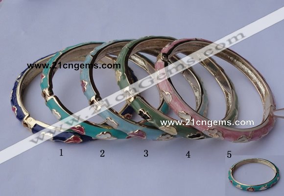 CEB03 5pcs 7mm width gold plated alloy with enamel bangles wholesale