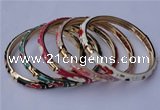 CEB04 5pcs 6mm width gold plated alloy with enamel bangles wholesale