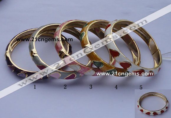 CEB06 5pcs 10mm width gold plated alloy with enamel bangles wholesale