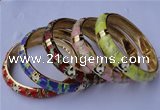 CEB07 5pcs 11.5mm width gold plated alloy with enamel bangles wholesale