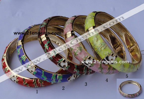 CEB07 5pcs 11.5mm width gold plated alloy with enamel bangles wholesale