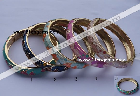CEB09 5pcs 11.5mm width gold plated alloy with enamel bangles wholesale