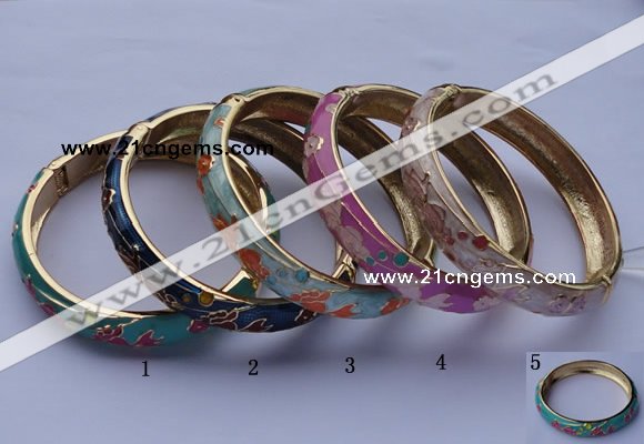 CEB09 5pcs 11.5mm width gold plated alloy with enamel bangles wholesale