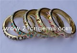 CEB10 5pcs 11.5mm width gold plated alloy with enamel bangles wholesale