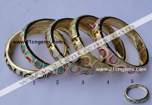 CEB10 5pcs 11.5mm width gold plated alloy with enamel bangles wholesale