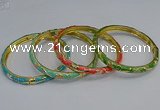 CEB102 6mm width gold plated alloy with enamel bangles wholesale