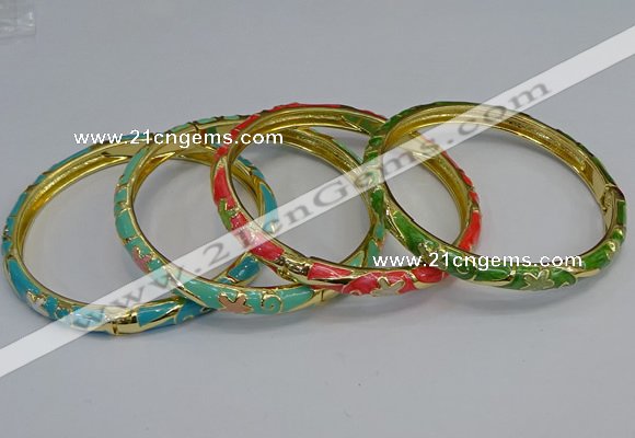 CEB102 6mm width gold plated alloy with enamel bangles wholesale