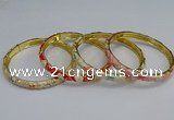 CEB103 6mm width gold plated alloy with enamel bangles wholesale