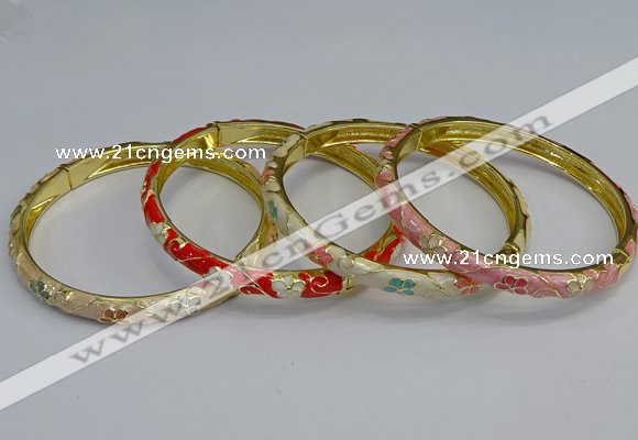 CEB103 6mm width gold plated alloy with enamel bangles wholesale