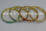 CEB104 7mm width gold plated alloy with enamel bangles wholesale