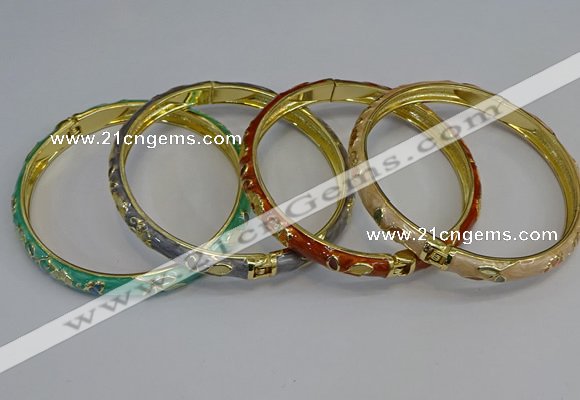 CEB104 7mm width gold plated alloy with enamel bangles wholesale