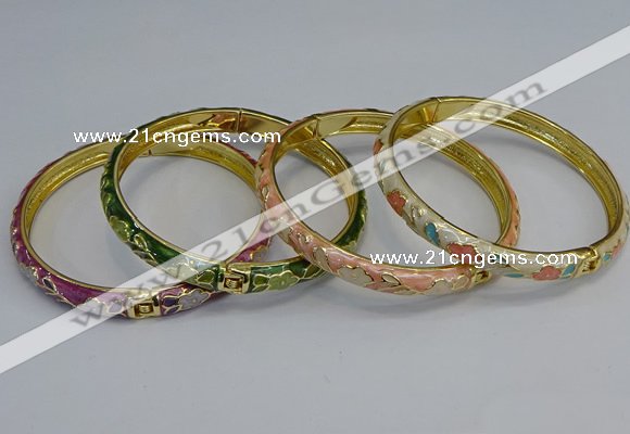 CEB105 7mm width gold plated alloy with enamel bangles wholesale