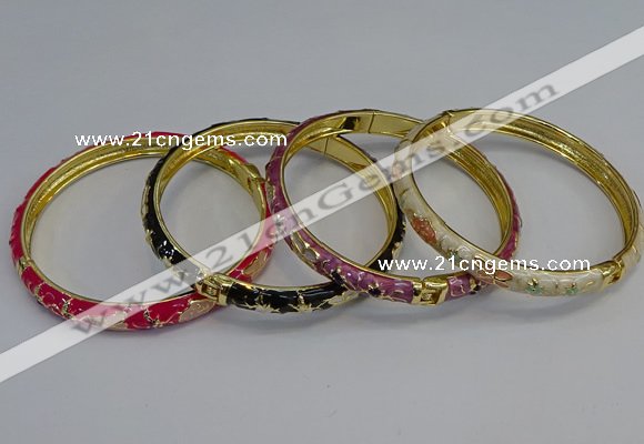 CEB107 7mm width gold plated alloy with enamel bangles wholesale