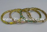 CEB108 7mm width gold plated alloy with enamel bangles wholesale