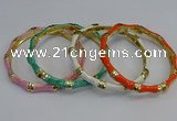 CEB110 6mm width gold plated alloy with enamel bangles wholesale