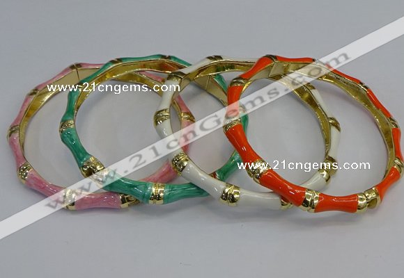 CEB110 6mm width gold plated alloy with enamel bangles wholesale