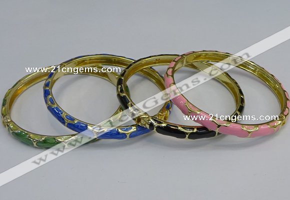 CEB111 6mm width gold plated alloy with enamel bangles wholesale