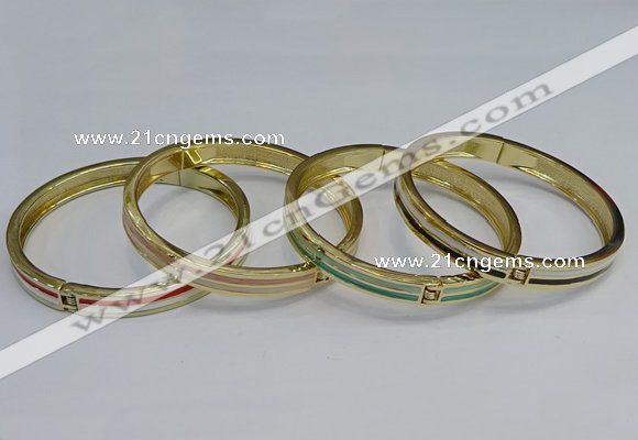 CEB112 7mm width gold plated alloy with enamel bangles wholesale