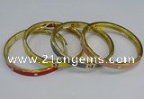 CEB113 7mm width gold plated alloy with enamel bangles wholesale