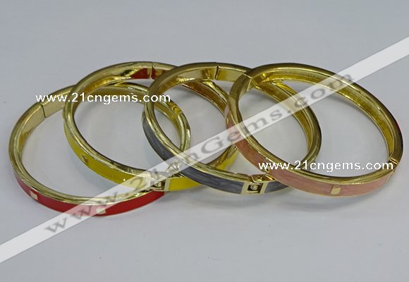 CEB113 7mm width gold plated alloy with enamel bangles wholesale