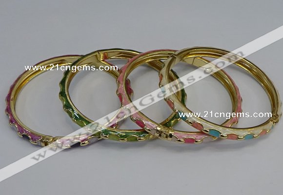 CEB114 6mm width gold plated alloy with enamel bangles wholesale