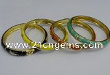 CEB115 7mm width gold plated alloy with enamel bangles wholesale