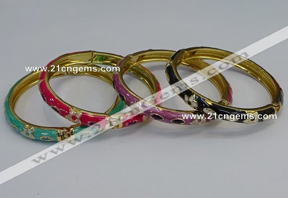 CEB116 7mm width gold plated alloy with enamel bangles wholesale