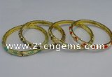 CEB117 6mm width gold plated alloy with enamel bangles wholesale