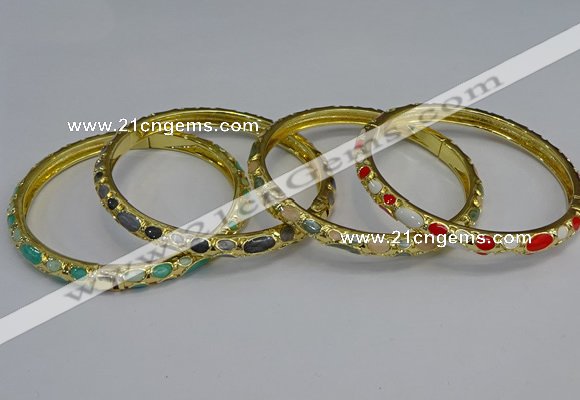 CEB117 6mm width gold plated alloy with enamel bangles wholesale