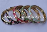 CEB12 5pcs 10mm width gold plated alloy with enamel bangles wholesale