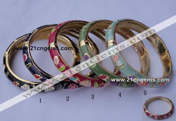 CEB12 5pcs 10mm width gold plated alloy with enamel bangles wholesale