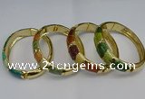 CEB121 16mm width gold plated alloy with enamel bangles wholesale