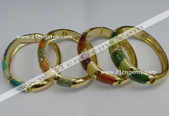 CEB121 16mm width gold plated alloy with enamel bangles wholesale