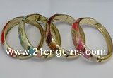 CEB123 16mm width gold plated alloy with enamel bangles wholesale