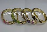 CEB124 16mm width gold plated alloy with enamel bangles wholesale