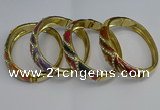 CEB126 16mm width gold plated alloy with enamel bangles wholesale