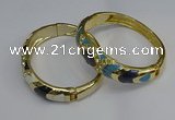 CEB127 16mm width gold plated alloy with enamel bangles wholesale