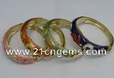 CEB131 16mm width gold plated alloy with enamel bangles wholesale