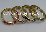 CEB132 16mm width gold plated alloy with enamel bangles wholesale