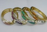 CEB133 16mm width gold plated alloy with enamel bangles wholesale