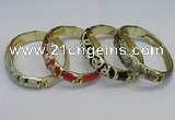 CEB134 16mm width gold plated alloy with enamel bangles wholesale