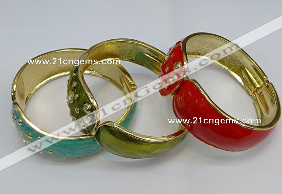 CEB138 28mm width gold plated alloy with enamel bangles wholesale