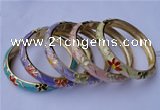 CEB14 5pcs 10mm width gold plated alloy with enamel bangles wholesale