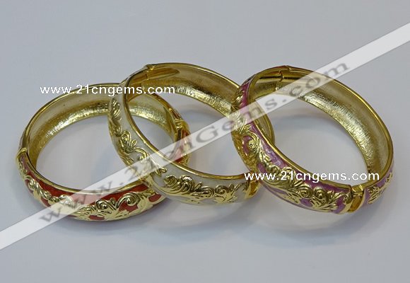 CEB143 18mm width gold plated alloy with enamel bangles wholesale